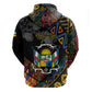 Personalized Central African Republic Zip Hoodie Protea - African Pattern