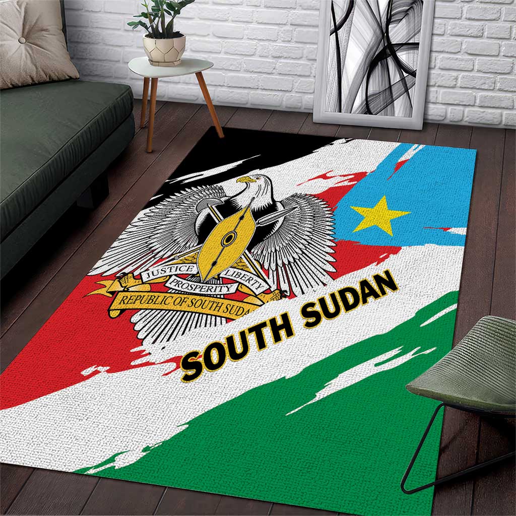 South Sudan Area Rug East Africa - Grunge Flag Unique