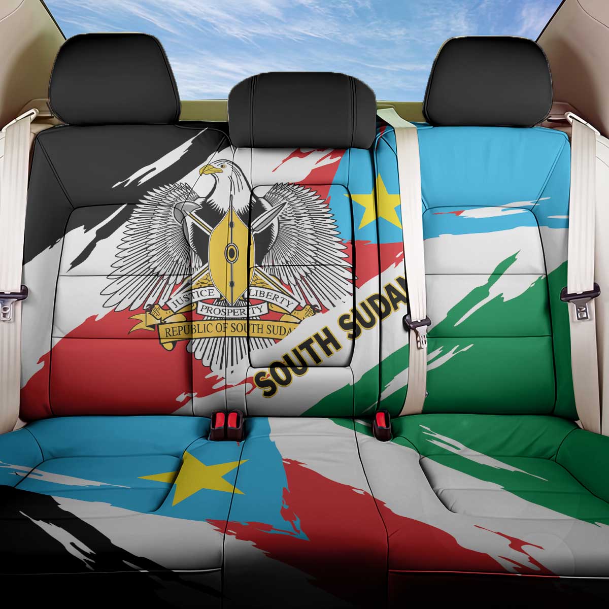 South Sudan Back Car Seat Cover East Africa - Grunge Flag Unique