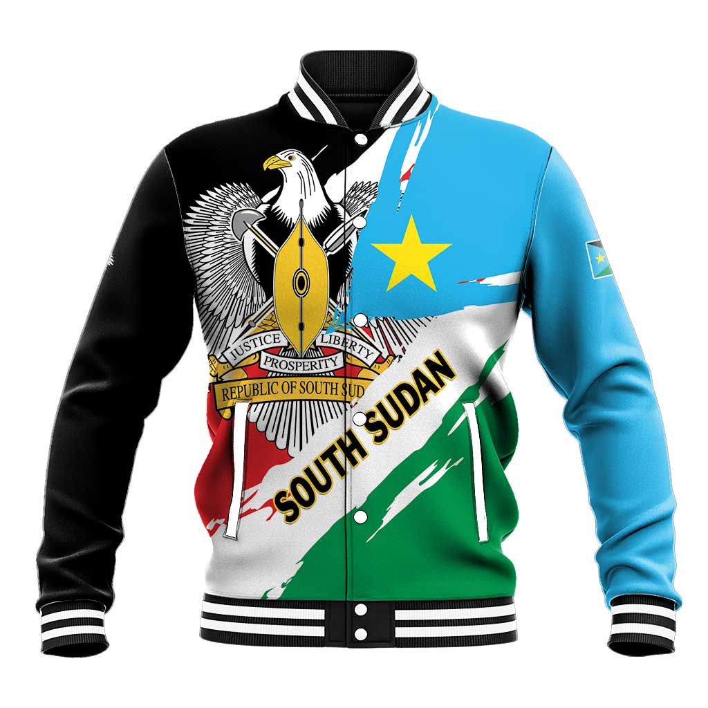 Personalized South Sudan Baseball Jacket East Africa - Grunge Flag Unique LT01