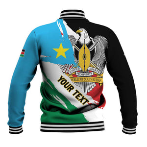 Personalized South Sudan Baseball Jacket East Africa - Grunge Flag Unique LT01