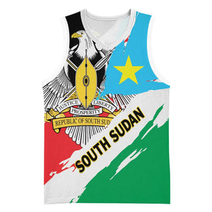 Personalized South Sudan Basketball Jersey East Africa - Grunge Flag Unique LT01