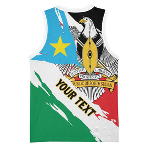 Personalized South Sudan Basketball Jersey East Africa - Grunge Flag Unique LT01