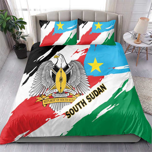 South Sudan Bedding Set East Africa - Grunge Flag Unique