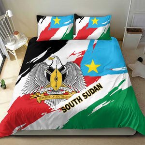 South Sudan Bedding Set East Africa - Grunge Flag Unique