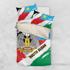 South Sudan Bedding Set East Africa - Grunge Flag Unique