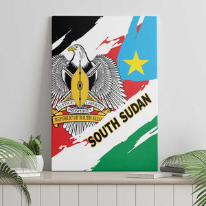 South Sudan Canvas Wall Art East Africa - Grunge Flag Unique