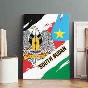 South Sudan Canvas Wall Art East Africa - Grunge Flag Unique