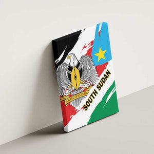 South Sudan Canvas Wall Art East Africa - Grunge Flag Unique