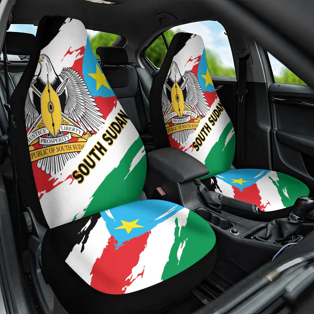 South Sudan Car Seat Cover East Africa - Grunge Flag Unique