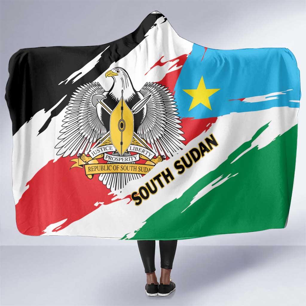 South Sudan Hooded Blanket East Africa - Grunge Flag Unique