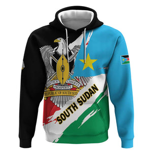 Personalized South Sudan Hoodie East Africa - Grunge Flag Unique