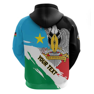 Personalized South Sudan Hoodie East Africa - Grunge Flag Unique