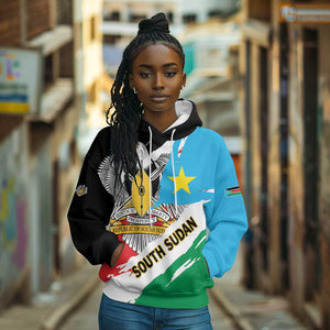 Personalized South Sudan Hoodie East Africa - Grunge Flag Unique