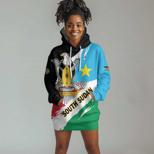 Personalized South Sudan Hoodie Dress East Africa - Grunge Flag Unique