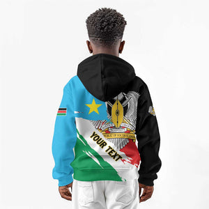 Personalized South Sudan Kid Hoodie East Africa - Grunge Flag Unique