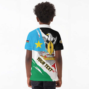 Personalized South Sudan Kid Polo Shirt East Africa - Grunge Flag Unique