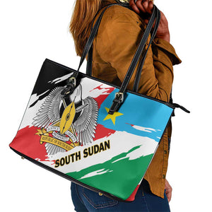 South Sudan Leather Tote Bag East Africa - Grunge Flag Unique