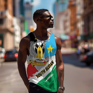 Personalized South Sudan Men Tank Top East Africa - Grunge Flag Unique