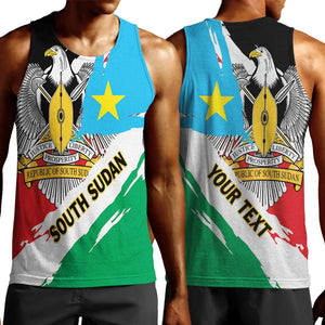 Personalized South Sudan Men Tank Top East Africa - Grunge Flag Unique