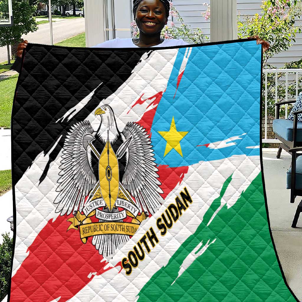 South Sudan Quilt East Africa - Grunge Flag Unique