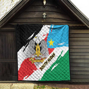 South Sudan Quilt East Africa - Grunge Flag Unique