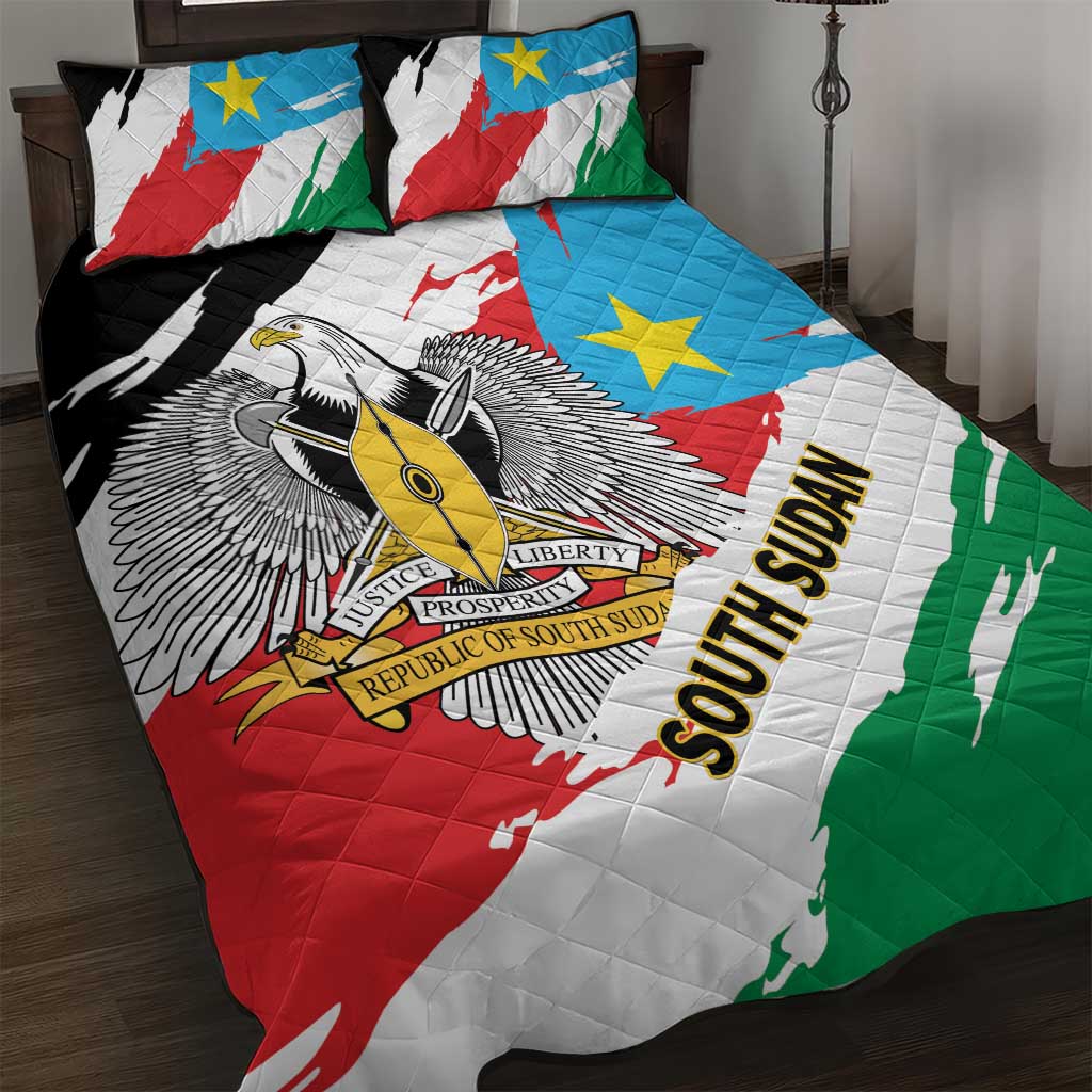 South Sudan Quilt Bed Set East Africa - Grunge Flag Unique