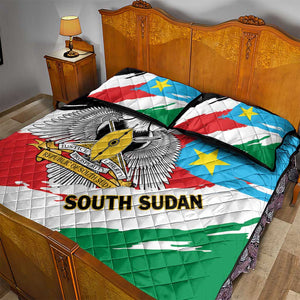 South Sudan Quilt Bed Set East Africa - Grunge Flag Unique