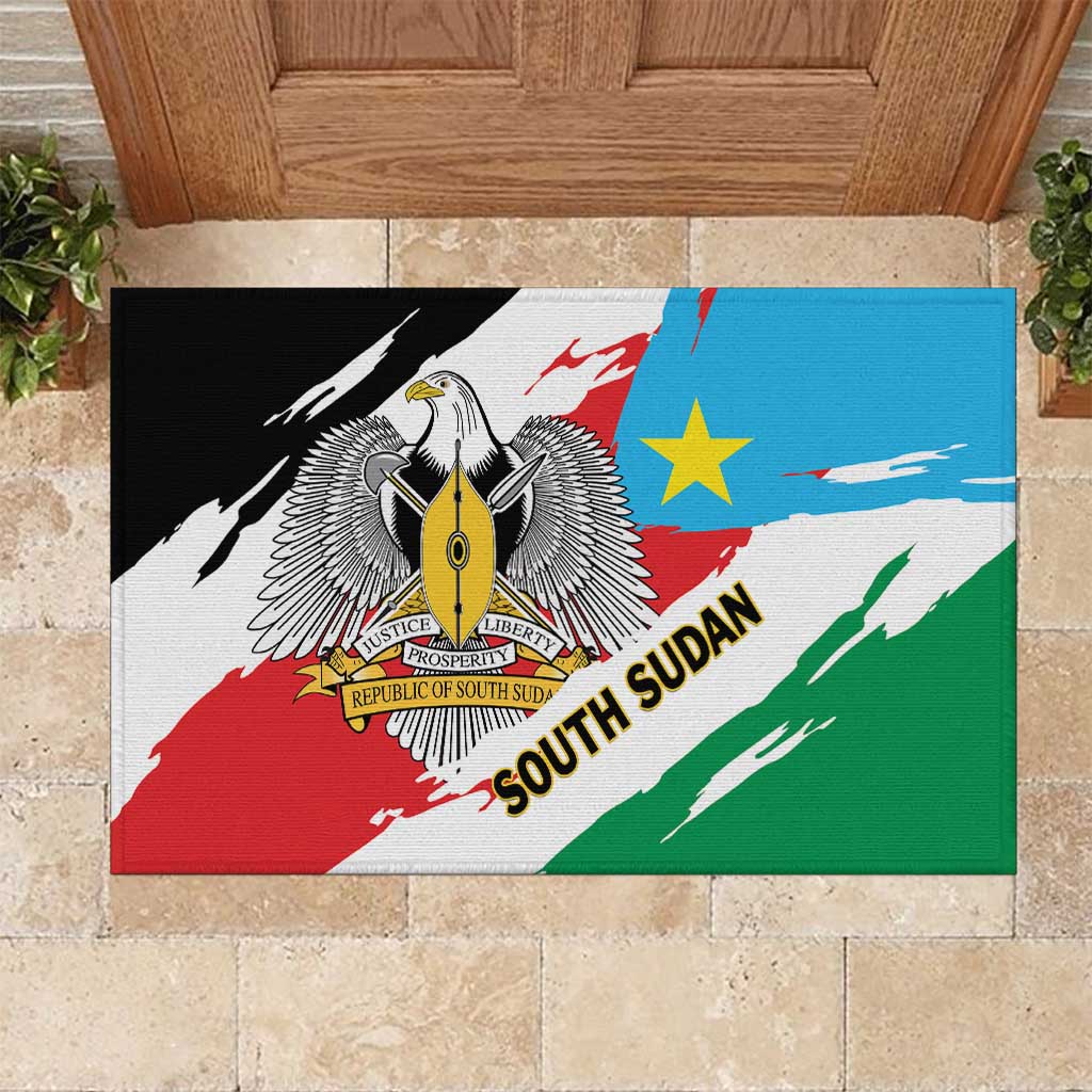 South Sudan Rubber Doormat East Africa - Grunge Flag Unique