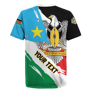 Personalized South Sudan Rugby Jersey East Africa - Grunge Flag Unique