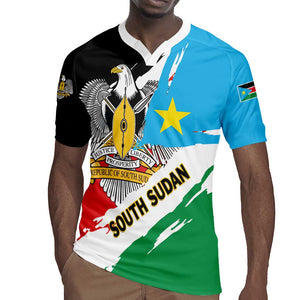 Personalized South Sudan Rugby Jersey East Africa - Grunge Flag Unique