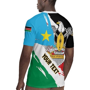 Personalized South Sudan Rugby Jersey East Africa - Grunge Flag Unique