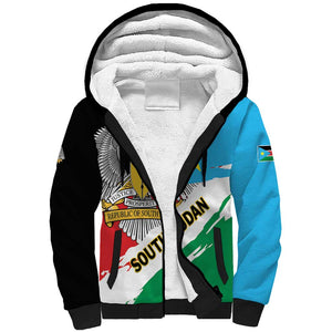 Personalized South Sudan Sherpa Hoodie East Africa - Grunge Flag Unique