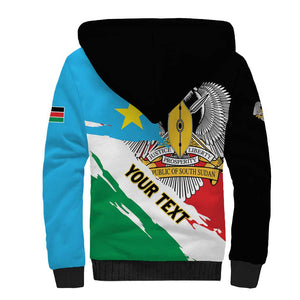 Personalized South Sudan Sherpa Hoodie East Africa - Grunge Flag Unique