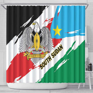 South Sudan Shower Curtain East Africa - Grunge Flag Unique