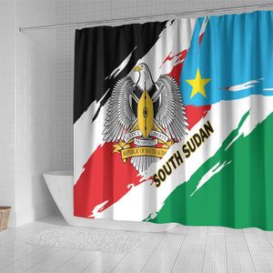 South Sudan Shower Curtain East Africa - Grunge Flag Unique