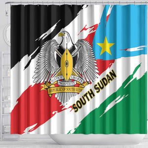 South Sudan Shower Curtain East Africa - Grunge Flag Unique