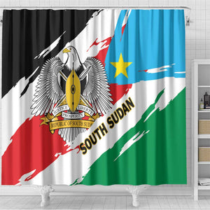 South Sudan Shower Curtain East Africa - Grunge Flag Unique