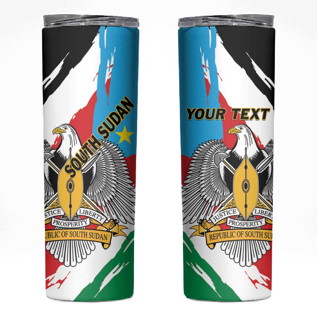 Personalized South Sudan Skinny Tumbler East Africa - Grunge Flag Unique