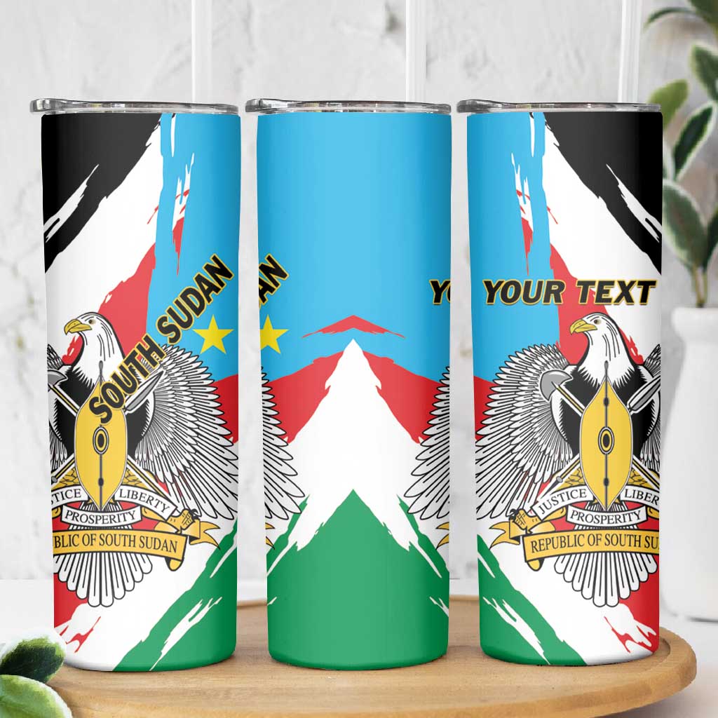 Personalized South Sudan Skinny Tumbler East Africa - Grunge Flag Unique