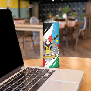 Personalized South Sudan Skinny Tumbler East Africa - Grunge Flag Unique