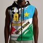 Personalized South Sudan Sleeveless Zip Hoodie East Africa - Grunge Flag Unique - African Pride