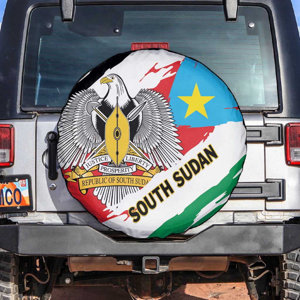 South Sudan Spare Tire Cover East Africa - Grunge Flag Unique