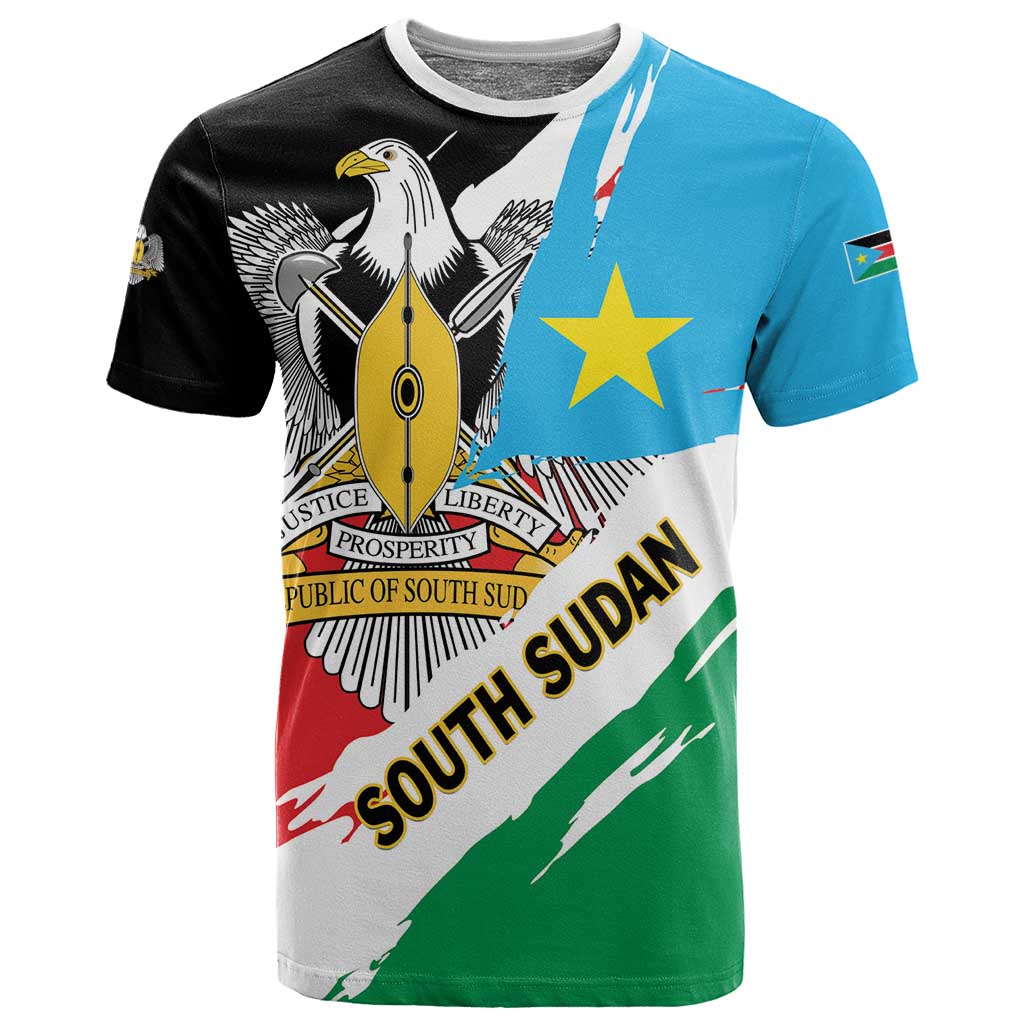 Personalized South Sudan T shirt East Africa - Grunge Flag Unique