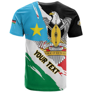 Personalized South Sudan T shirt East Africa - Grunge Flag Unique