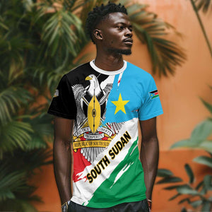 Personalized South Sudan T shirt East Africa - Grunge Flag Unique