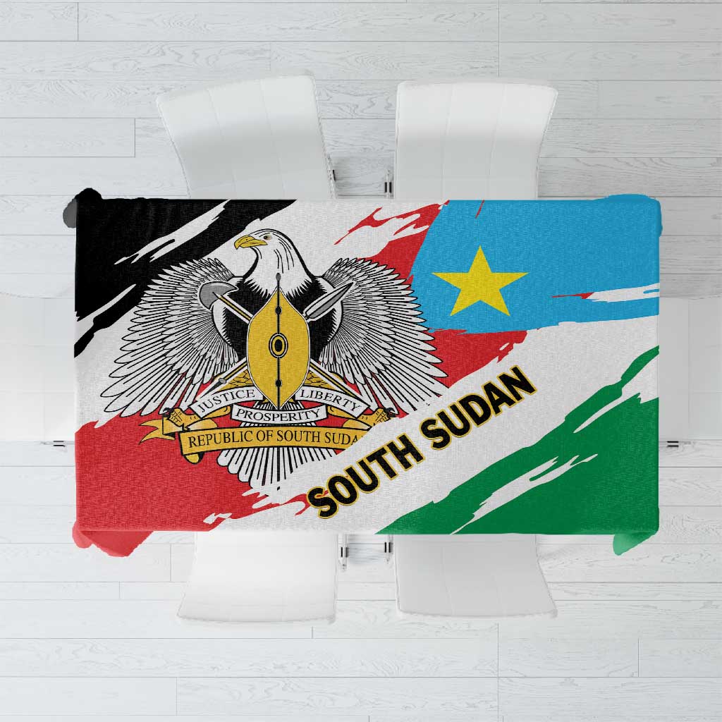 South Sudan Tablecloth East Africa - Grunge Flag Unique