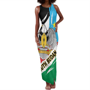 Personalized South Sudan Tank Maxi Dress East Africa - Grunge Flag Unique