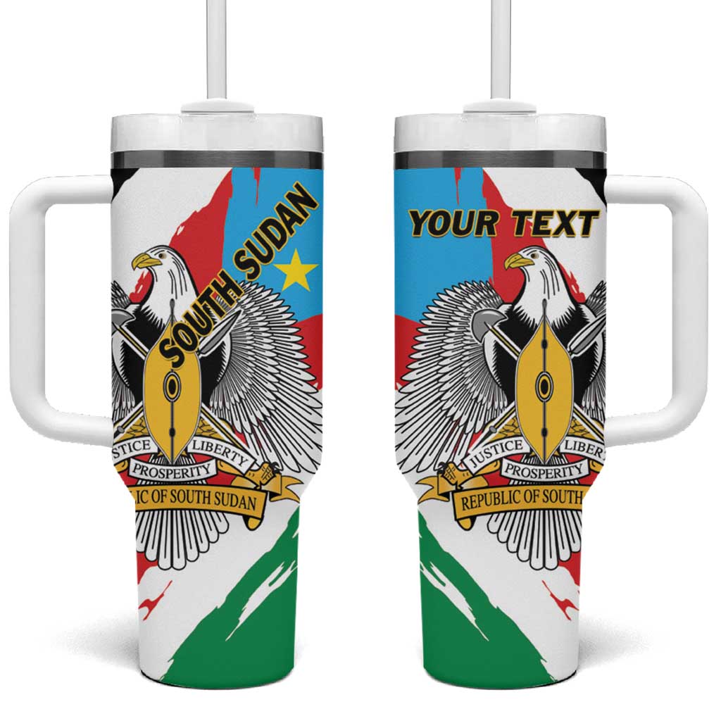 Personalized South Sudan Tumbler With Handle East Africa - Grunge Flag Unique