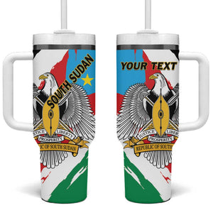 Personalized South Sudan Tumbler With Handle East Africa - Grunge Flag Unique